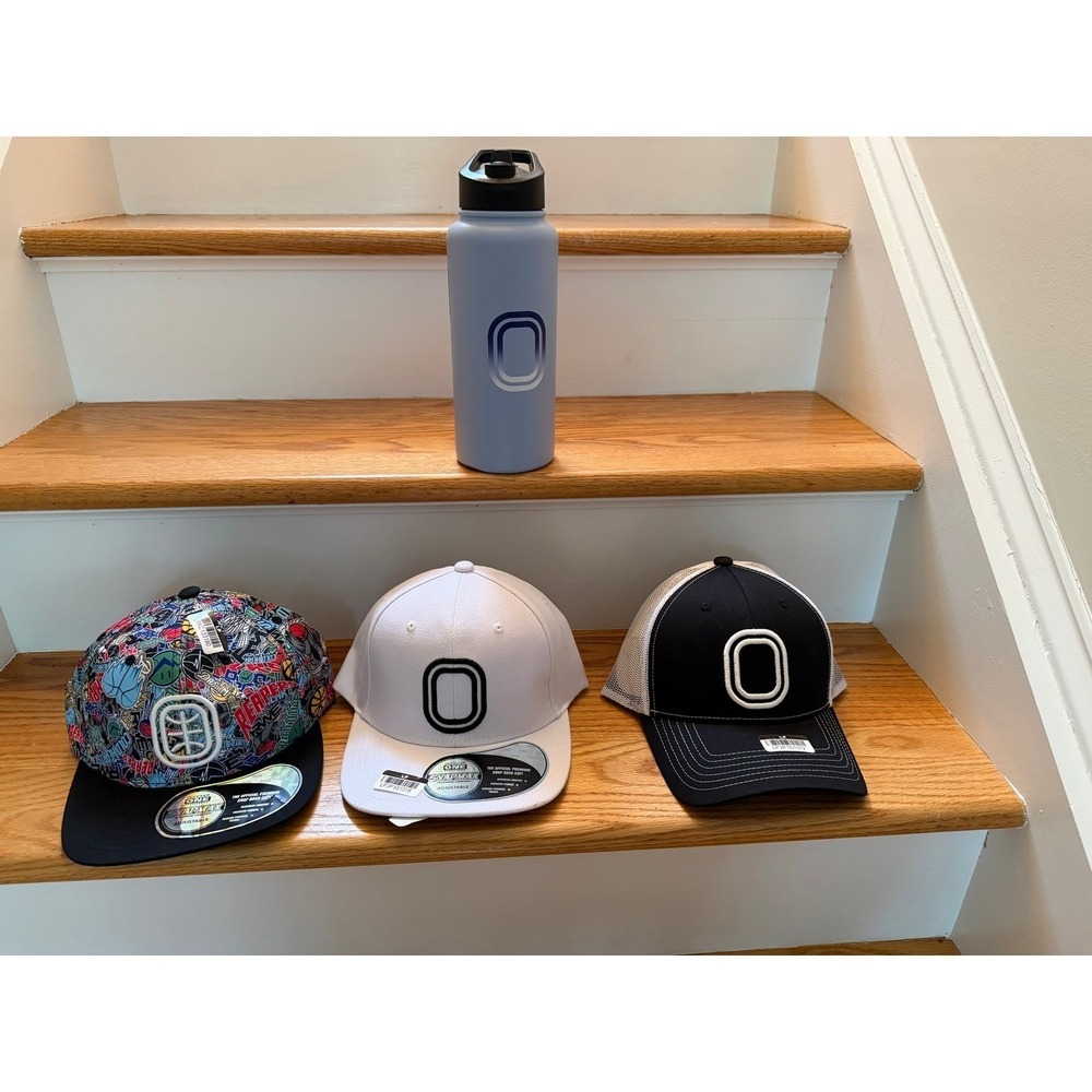 Overtime Elite Merch Bundle 3 New Snapback Hats Insulated Water Bottle Set NWT